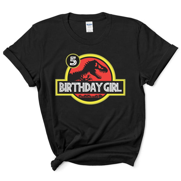 Custom Birthday Jurassic Park Shirt With Red Background