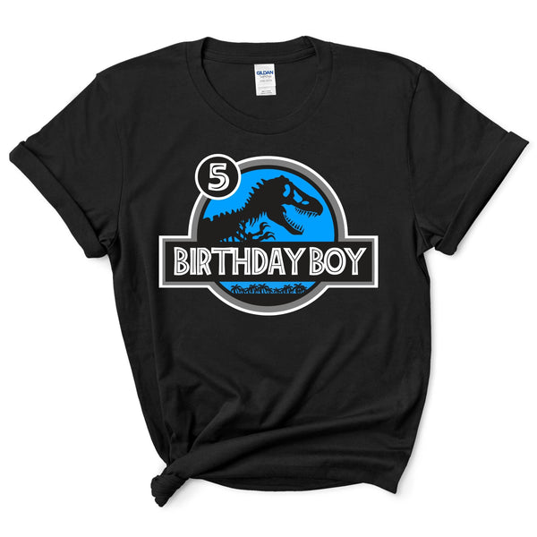 Custom Birthday Jurassic Park Shirt With Blue Background