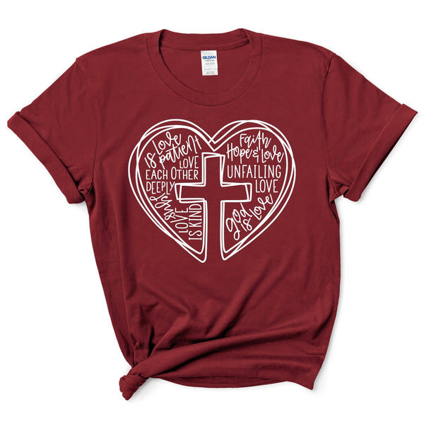 Heart With Cross Christian Shirt