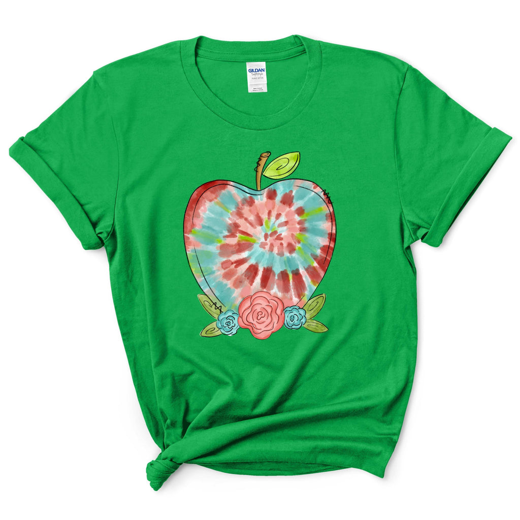 Teacher Tie Dye Apple Shirt