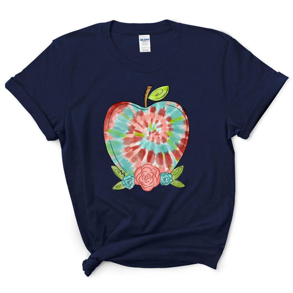 Teacher Tie Dye Apple Shirt