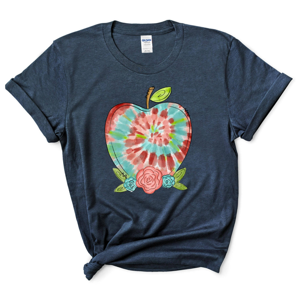 Teacher Tie Dye Apple Shirt