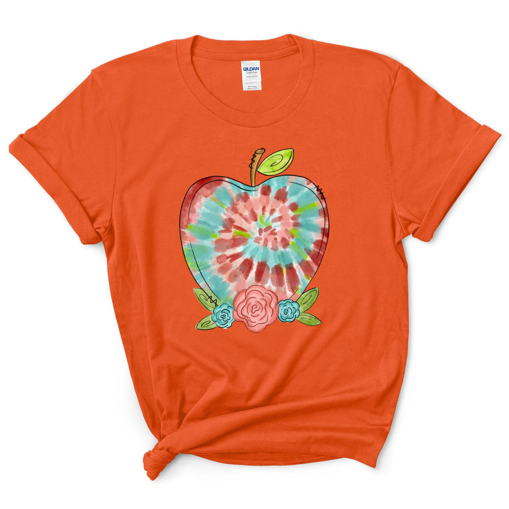 Teacher Tie Dye Apple Shirt