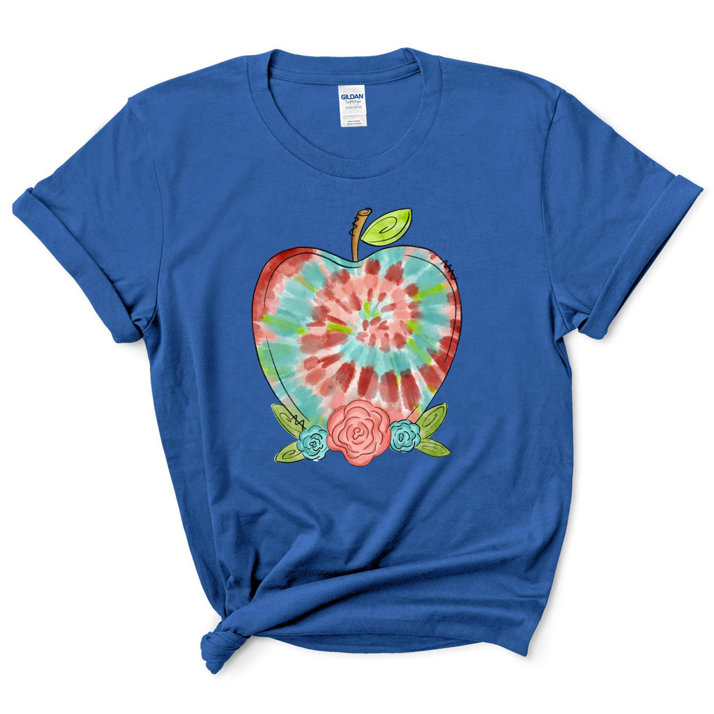 Teacher Tie Dye Apple Shirt