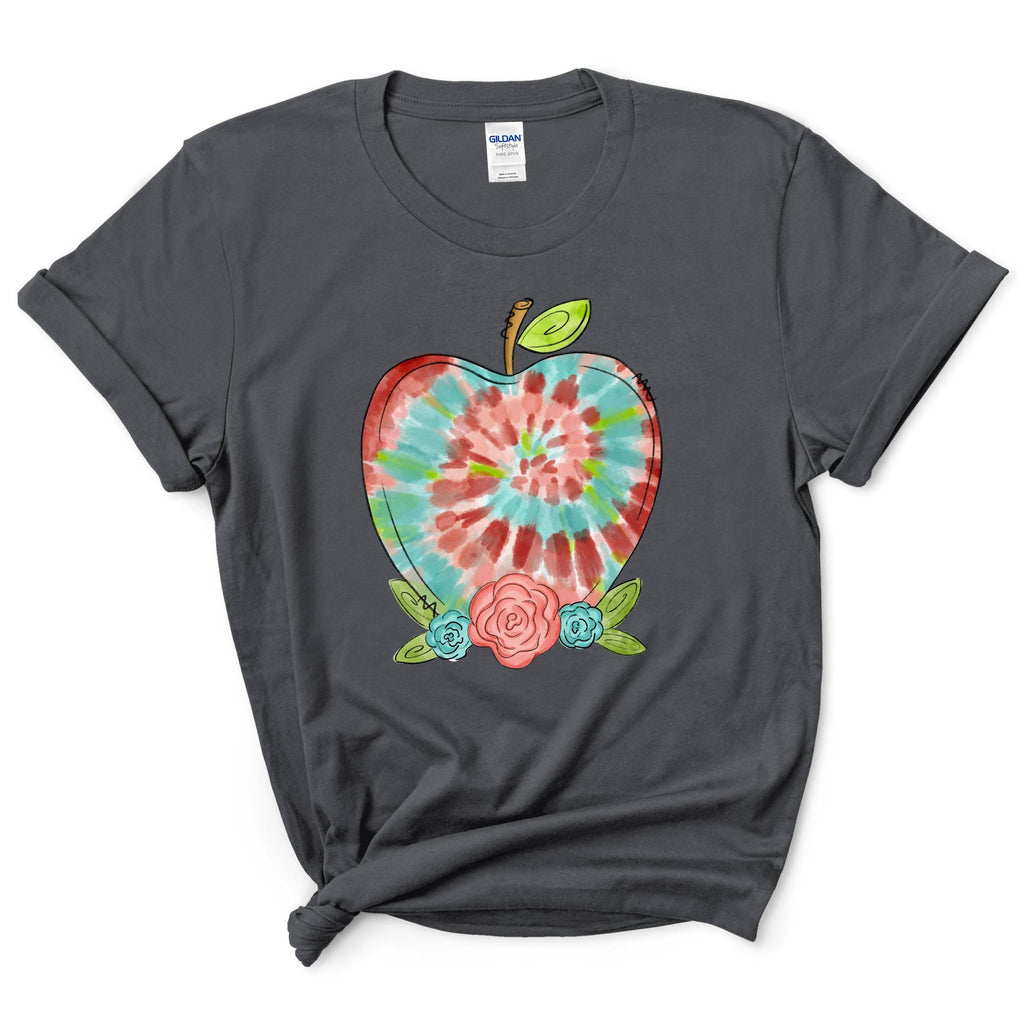 Teacher Tie Dye Apple Shirt