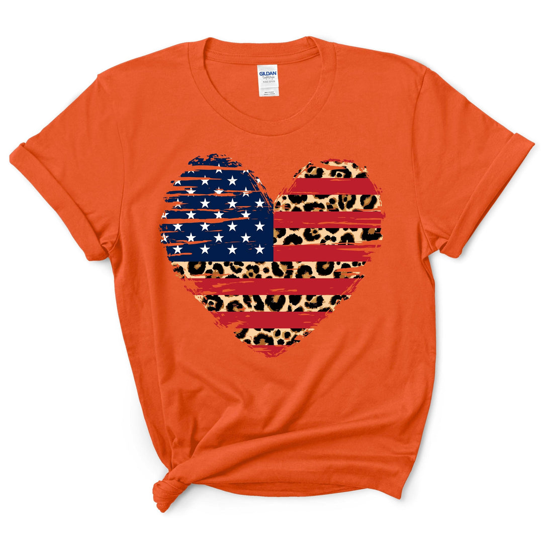 American Flag Heart Shirt